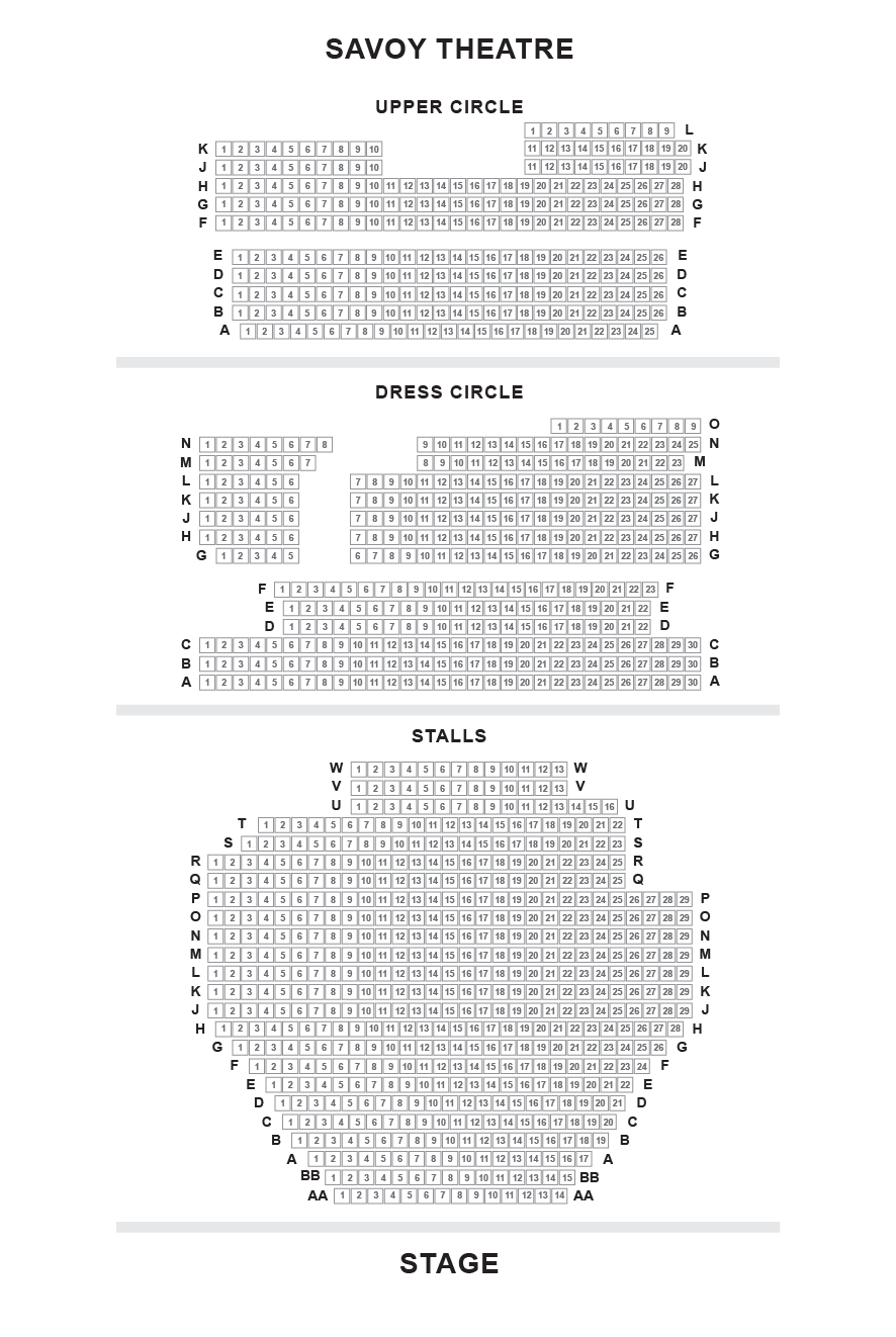 Savoy Theatre Seating Plan - Gypsy, Guys and Dolls - London Box Office