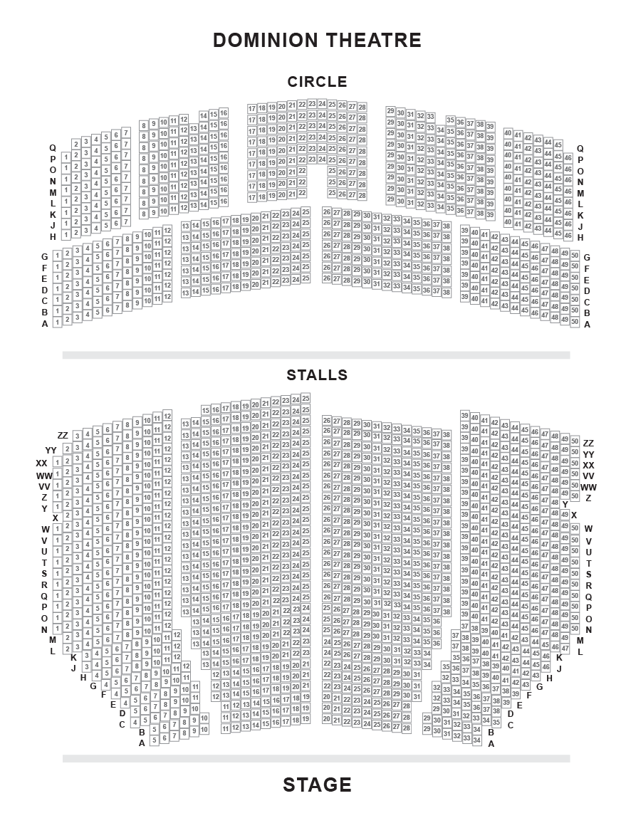 Dominion Theatre Seating Plan - The Bodyguard, An American In Paris ...