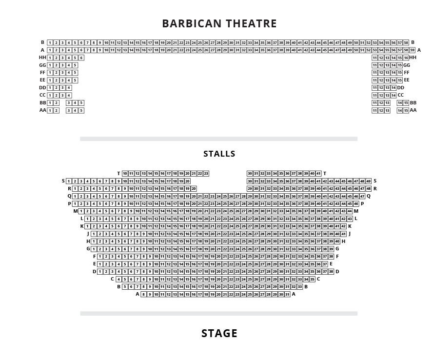 Barbican Theatre Seating Plan - - London Box Office