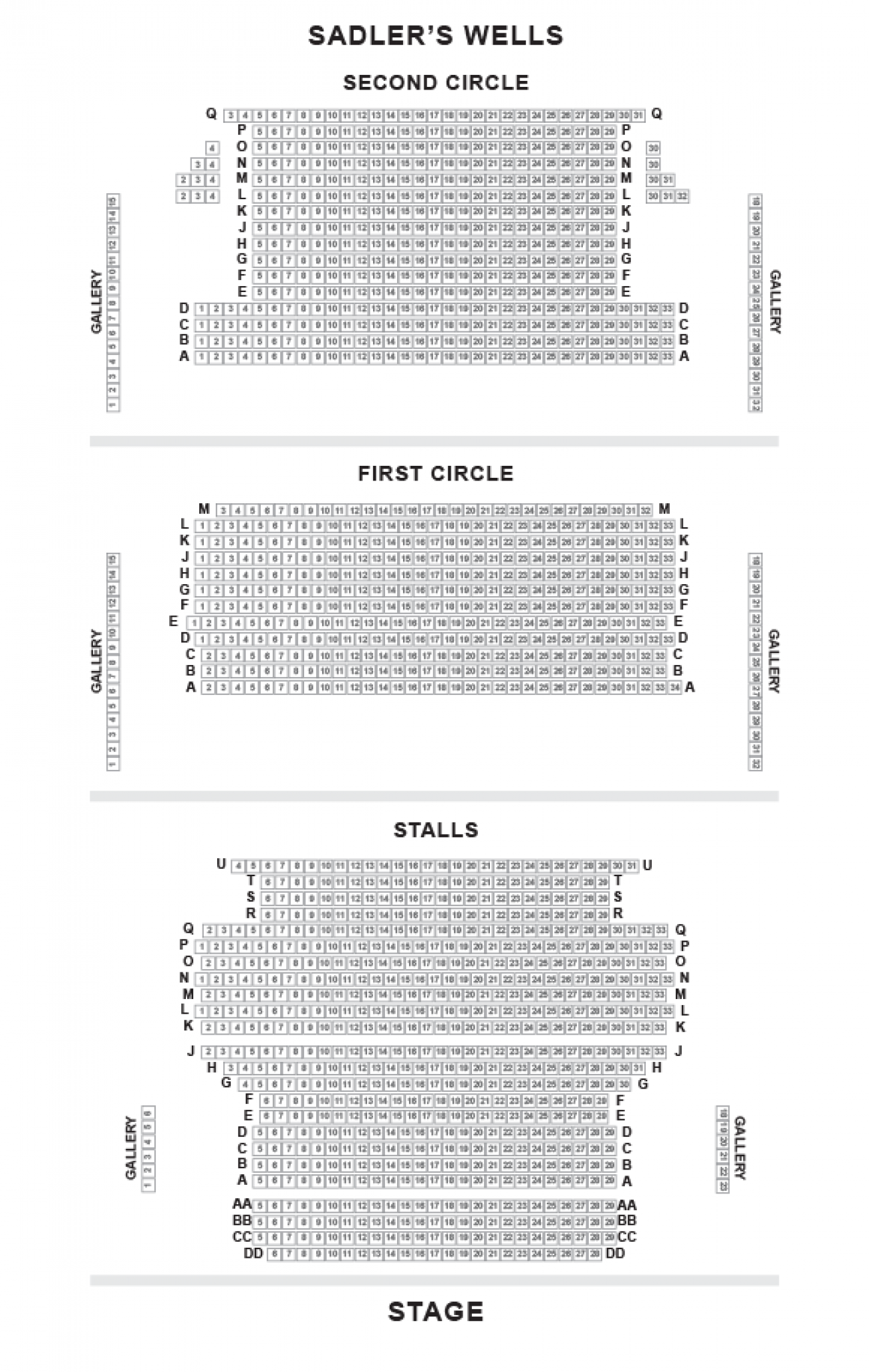 Sadlers Wells Seating Plan - Estrella Morente, Singin' In The Rain ...