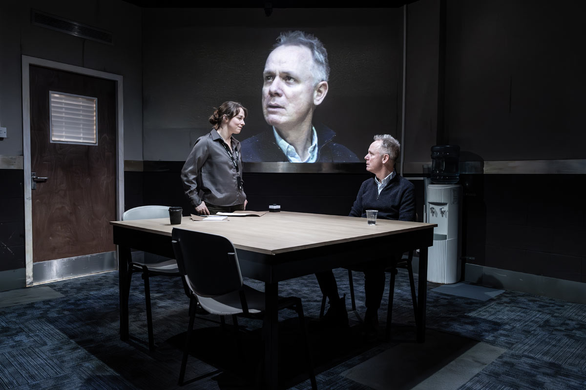 Rosie Sheehy and Jamie Ballard in An Interrogation at Hampstead Theatre. Photo by Marc Brenner