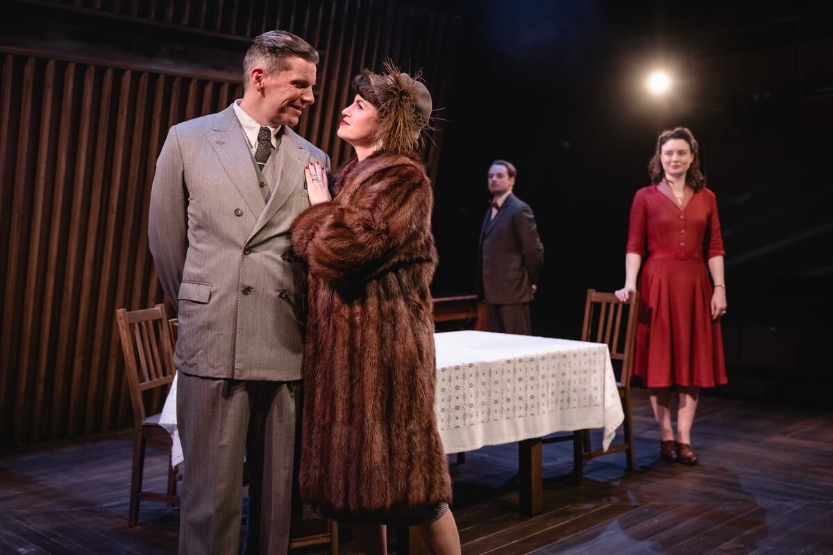 Nigel Harman (Otto Abetz) and Jemima Rooper (Suzanne Abetz) in Farewell Mister Haffmann. Photography Mark Senior.