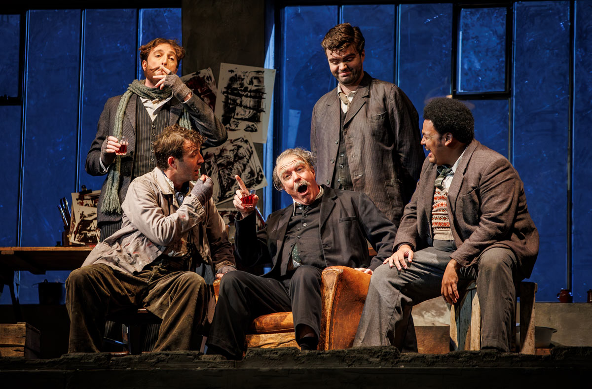 Dingle Yandell, Patrick Alexander Keefe, Charles Rice, Paul Sheehan, Joshua Blue, ENO’s La boheme 2024 © Lloyd Winters