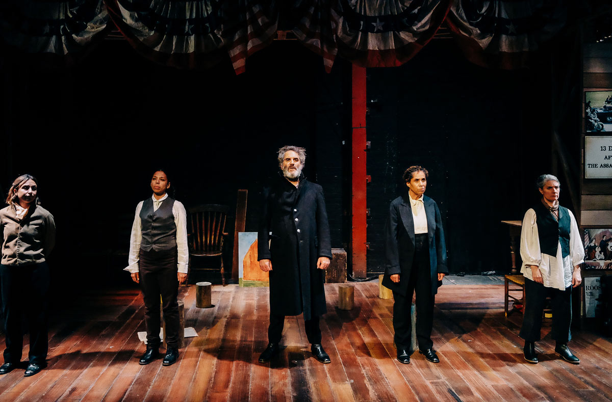 Natalie Law, Sara Lessore, Owen Oakeshott, Clara Onyemere, Hannah Emanuel in Land of the Free at Southwark Playhouse Borough