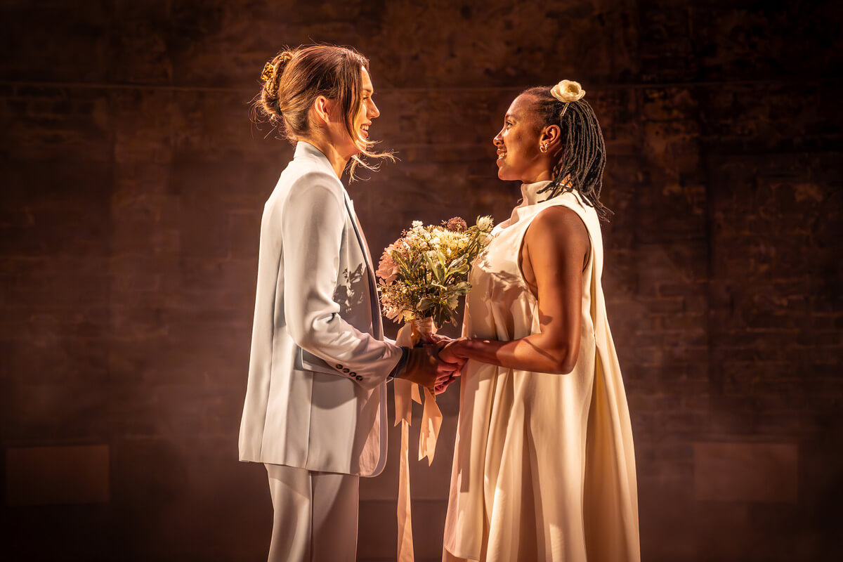 Otherland by Chris Bush at the Almeida Theatre. Fizz Sinclair and Jade Anouka. Credit Marc Brenner