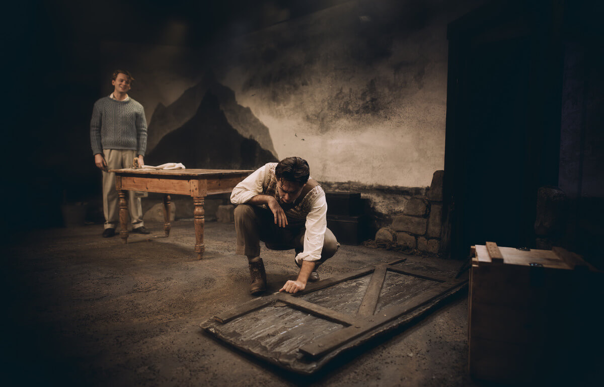 Bruce Langley and Fred Woodley Evans in Outlying Islands at Jermyn Street Theatre. Photo by Alex Brenner