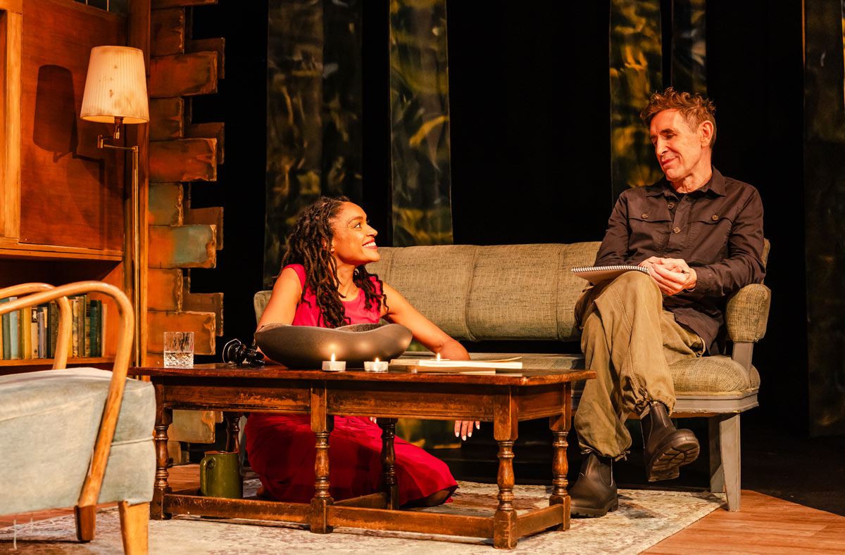 Kerri McLean and Paul McGann in The River at Greenwich Theatre. Photo credit: Danny with a Camera