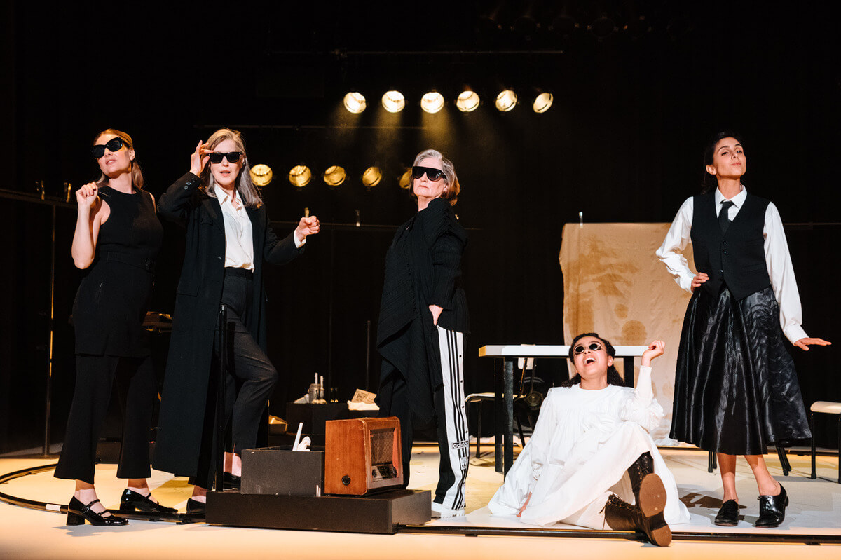 Romola Garai, Gina McKee, Deborah Findlay, Harmony Rose-Bremner and Anjli Mohindra in The Years at Harold Pinter Theatre