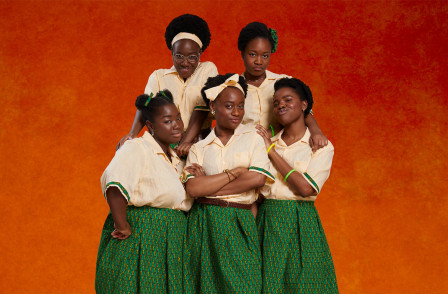 The cast of School Girls; or, The African Mean Girls Play